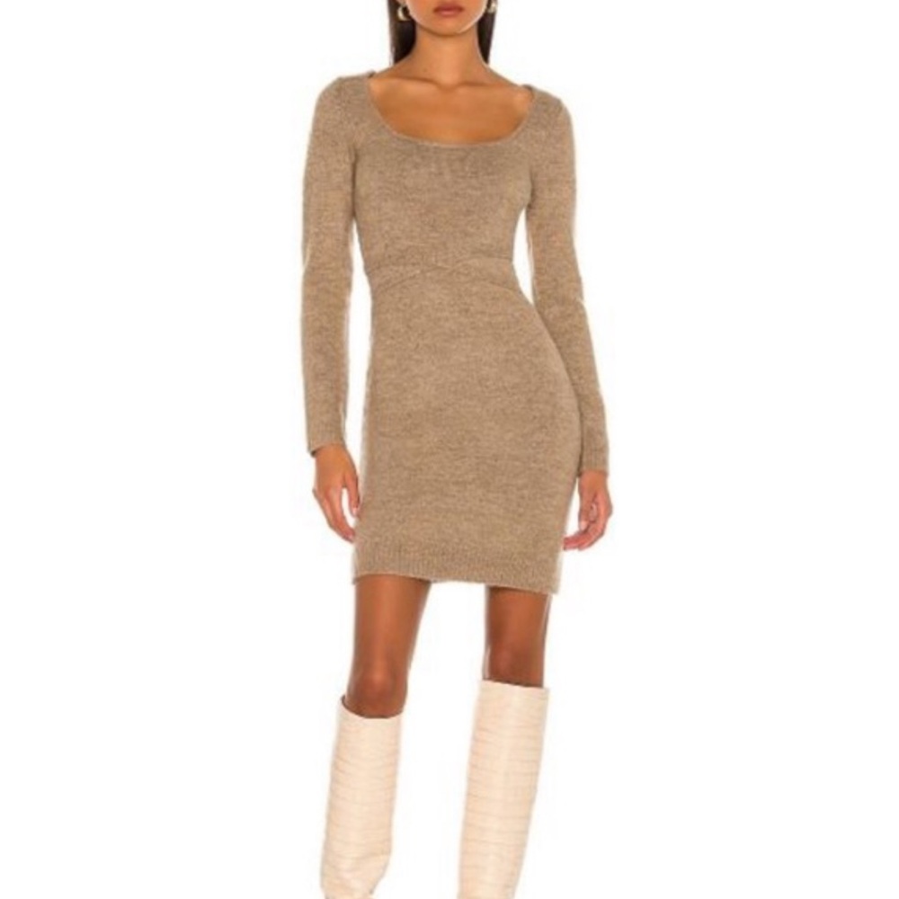 NWT Line & Dot Megan Wrap Knit Open Back Mini Sweater Dress